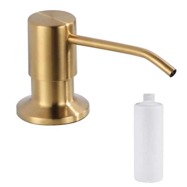 Brushed Gold Stainless Steel Soap Dispenser for Kitchen Sink with 6.6 inch Bottle