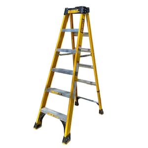 6 ft. Fiberglass Step ladder, 10 ft. Reach Height 300 lbs. Load Capacity, Type IA