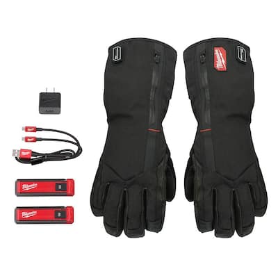 Large Rechargeable Heated Gloves with REDLITHIUM USB Battery and Charger