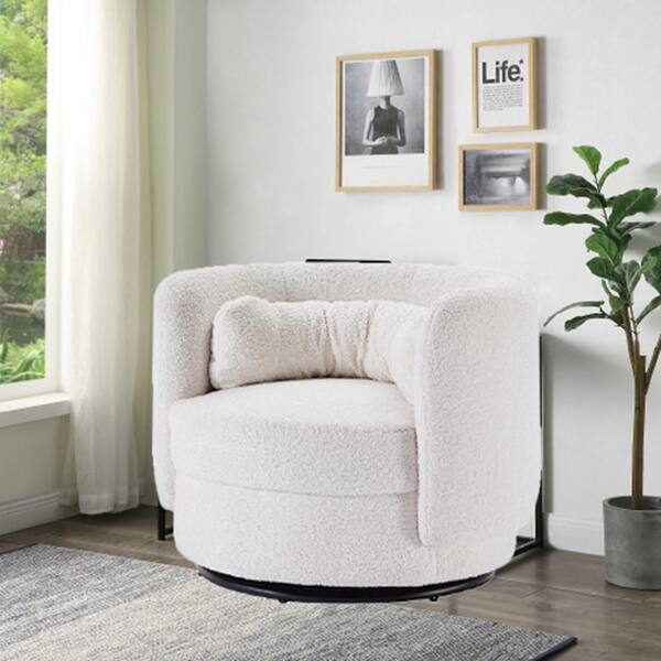 white barrel chair