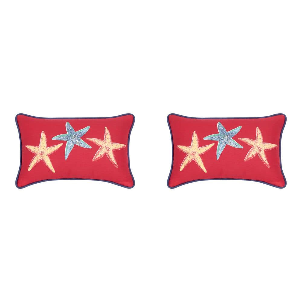 Jeweled Starfish Lumbar Outdoor Throw Pillow (Set of 2) price history on PriceWatchPro