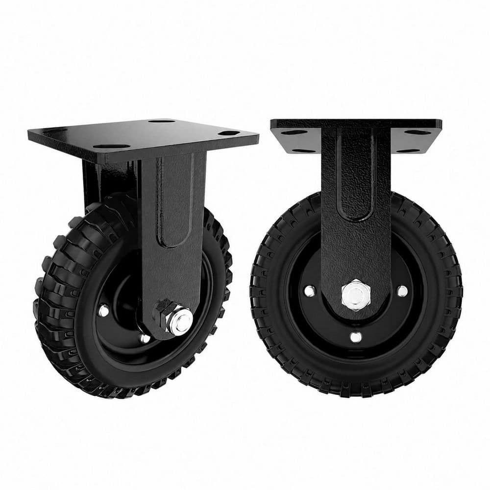 6 in. Black Rim Solid Rubber Cast Iron Fixed Caster Wheel Flat Free Outdoor Heavy Duty with 2800 lb. Load Rating price history on PriceWatchPro