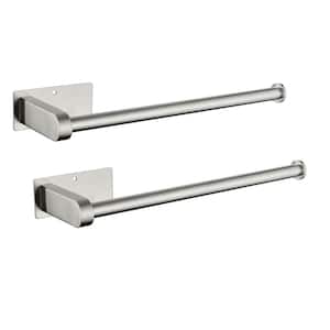 12 in. Wall Mount Paper Towel Holder Self Kitchen Towel Holders in Brushed Nickel for Organization (Pack of 2)