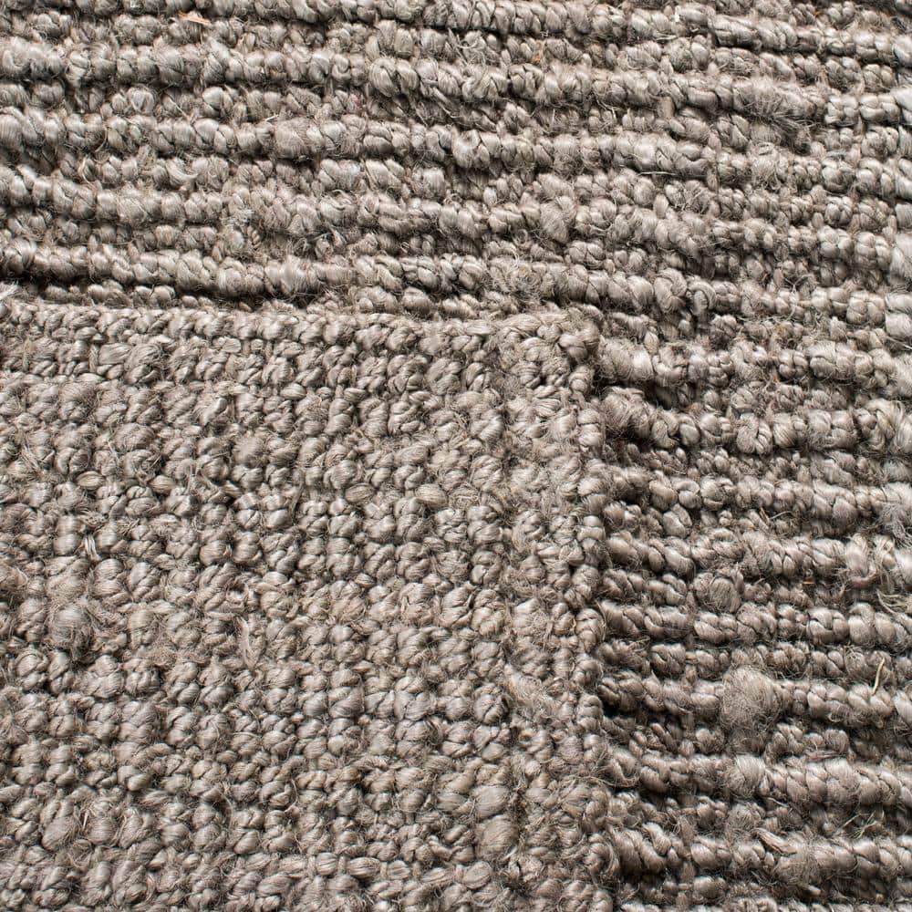 Handwoven Light Gray Rectangular Wool-Cotton Blend Area Rug