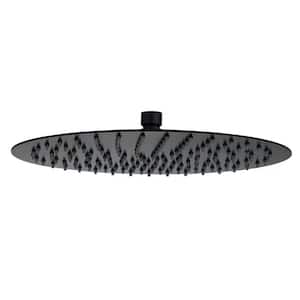 1-Spray Patterns with 1.8GPM 10 in, Wall Mount Rainfall Round Fixed Shower Head with Drip Free in Matte Black