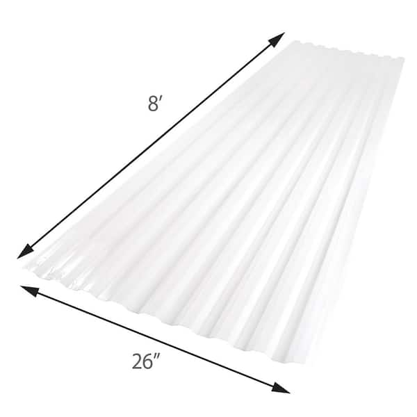 Suntuf 26 in. x 12 ft. Corrugated Polycarbonate Roof Panel in Clear 101699  - The Home Depot