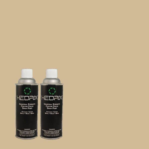 Hedrix 11 oz. Match of MQ2-21 Elemental Tan Low Lustre Custom Spray Paint (8-Pack)