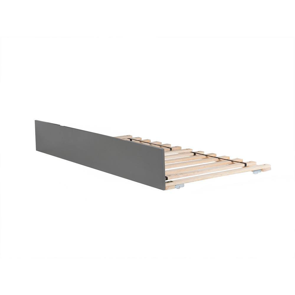 Nantucket Twin Gray Wood Frame Platform Trundle Bed