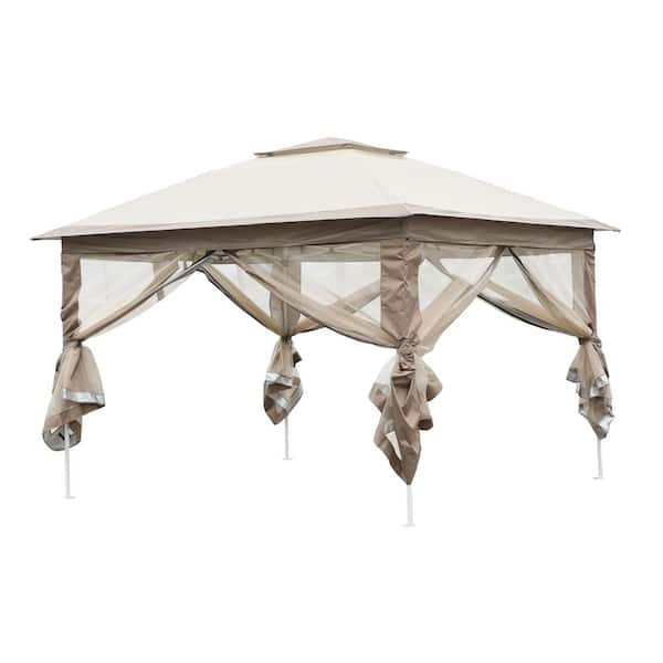 Mondawe 10-ft x 17-ft White Metal Rectangle Pop-up Gazebo in the Gazebos  department at