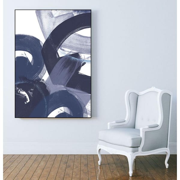 Unbranded 30 in. x 40 in. "Blue on Blue II" by June Erica Vess Framed Wall Art