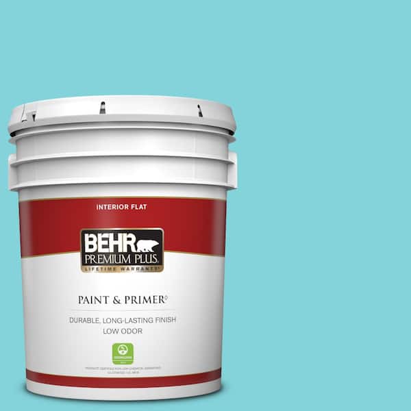 BEHR PREMIUM PLUS 5 gal. #510B-4 Cloudless Flat Low Odor Interior Paint & Primer