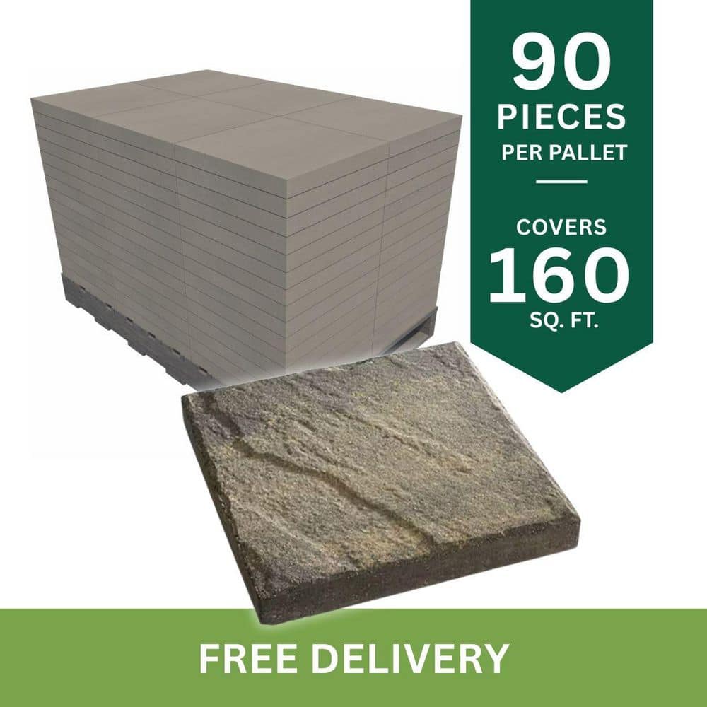 Oldcastle 16 in. x 16 in. Charcoal/Tan Slate Top Concrete Step