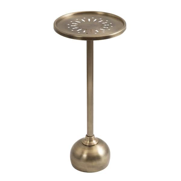 Kate and Laurel Miki 10.00 in. Gold Round Metal End Table