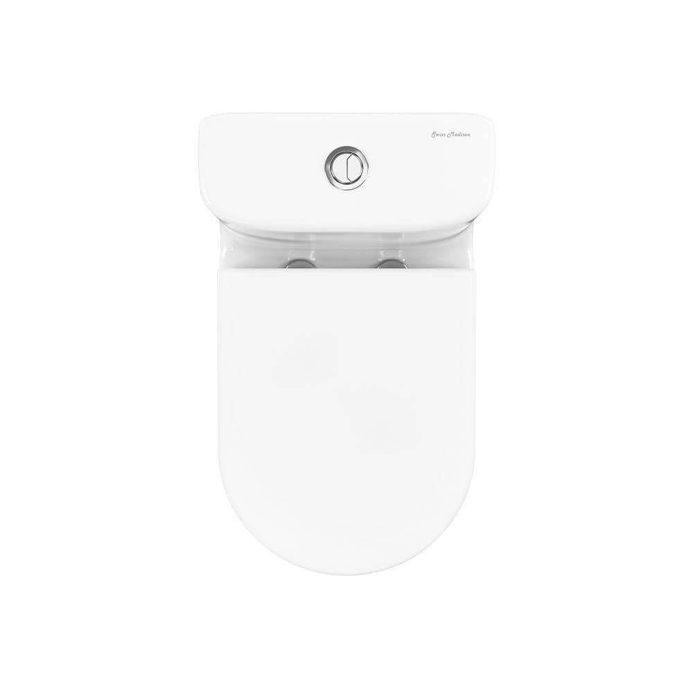 Glossy White Elongated Dual Flush One-Piece Toilet