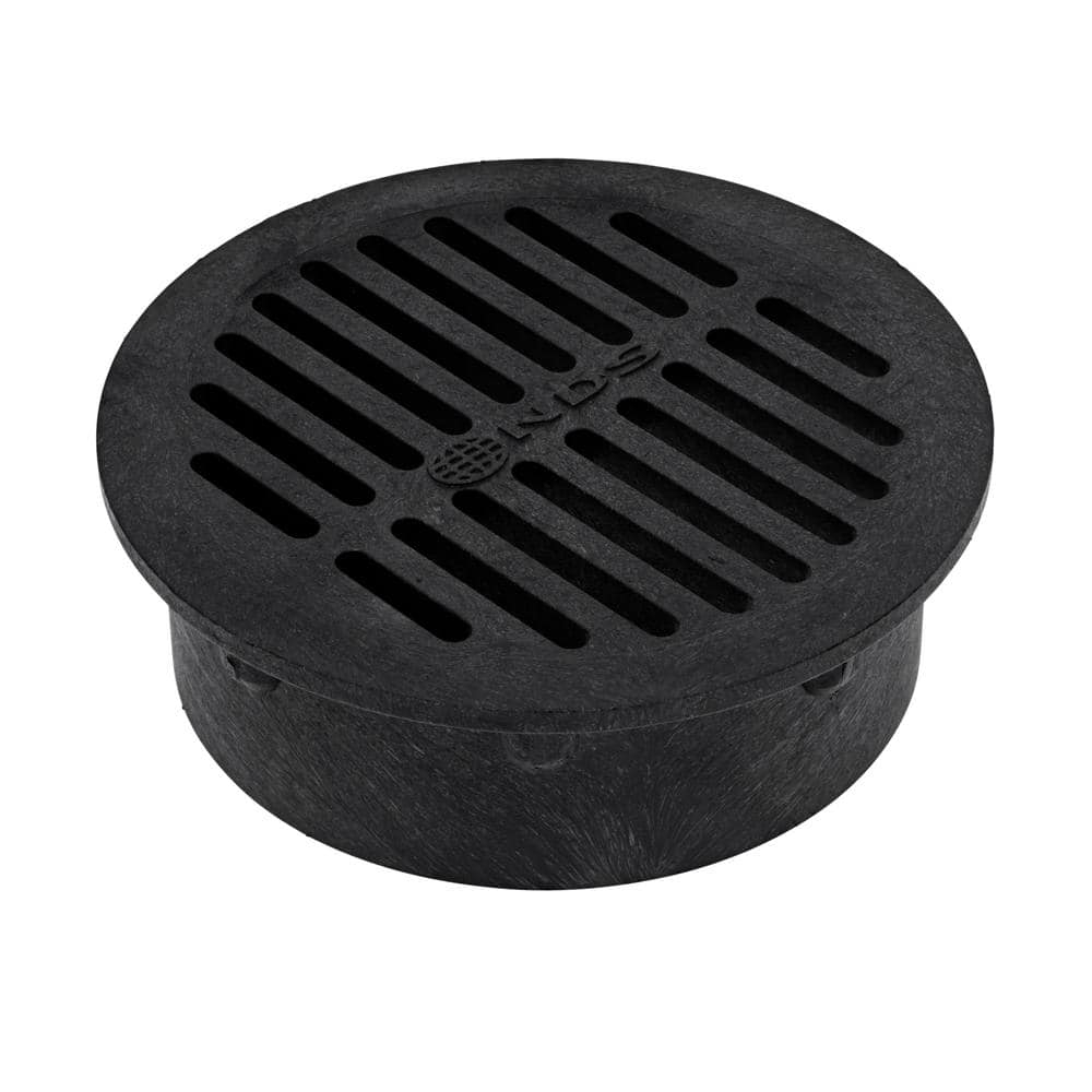 Premium USA Made 4 Inch Grey Outdoor Round Flat Drain Grate Cover - Fits  All 4 Inch Sewer & Drain Pipe/Fittings, Also Fits Triple Wall Pipe 