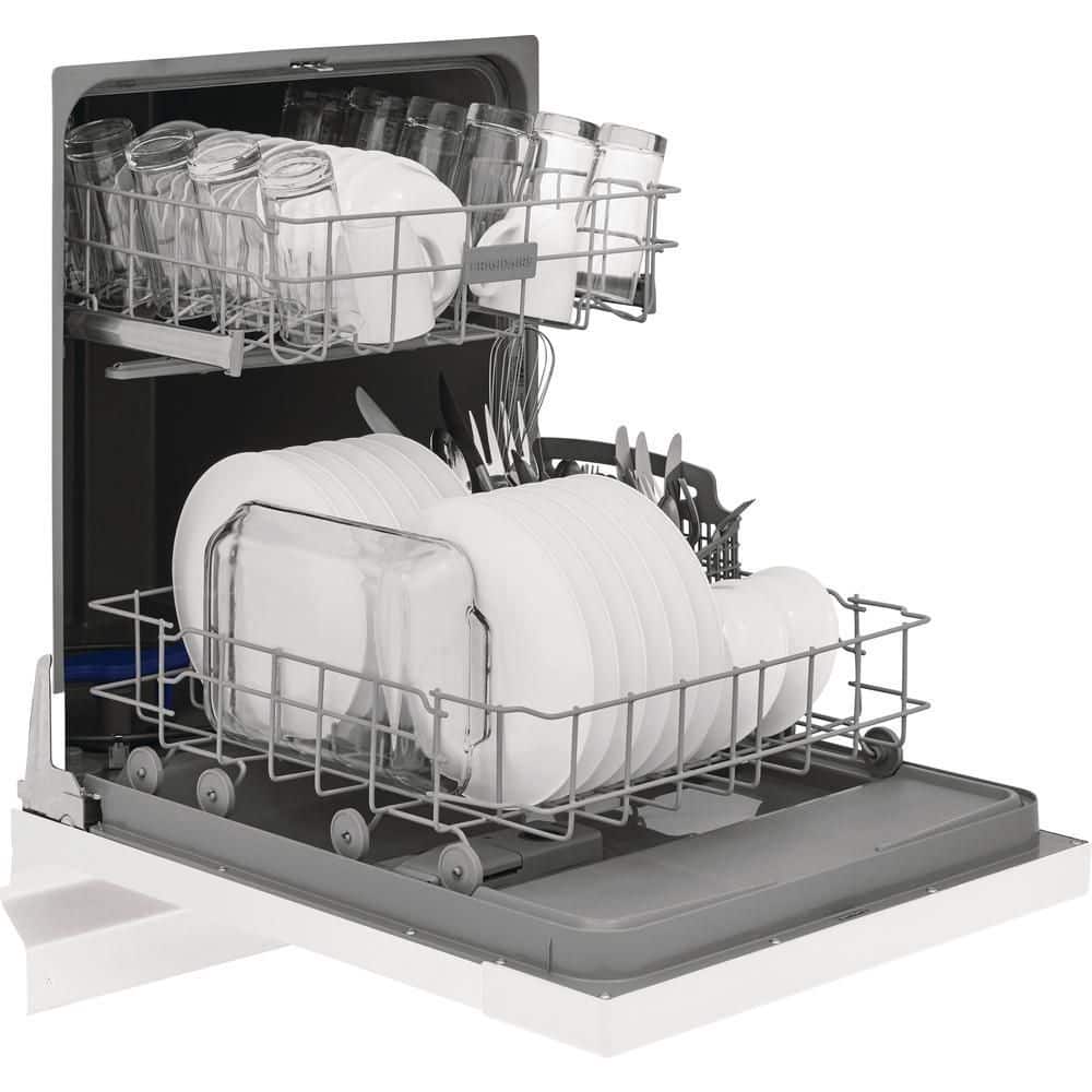 Frigidaire 24" White Built-In Front Control Dishwasher