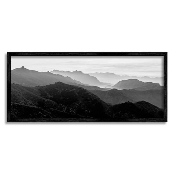 Stupell Industries Misty Sky Mountain. Landscape Black Photography By Danita Delimont Framed Print Nature Texturized Art 13 in. x 30 in.