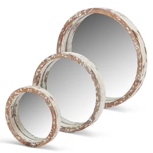 Asst Cream Round Wall Mirrors (Set of 3)