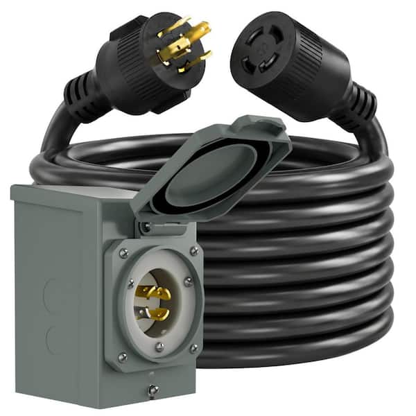30 Amp 250-Volt NEMA L14-30P Inlet Box and 10 ft. Cable