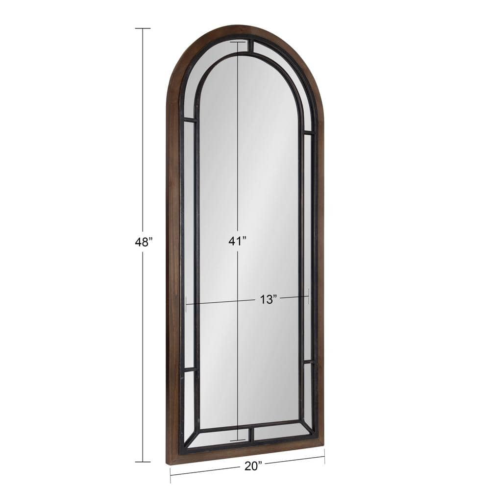 Rustic Brown 53'' Full-Length Arched Wooden Wall Mirror