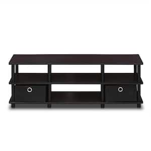 Econ 48 in. Espresso Particle Board TV Stand with 2 Drawer Fits TVs Up to 43 in. with Open Storage