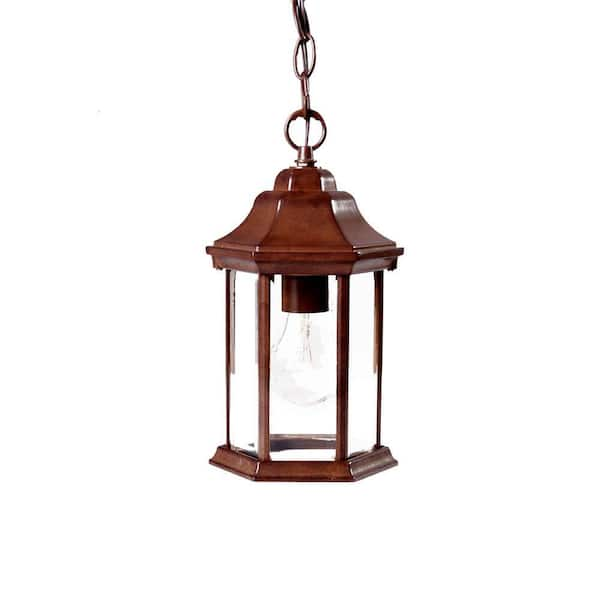 Acclaim Lighting Madison Collection 1-Light Burled Walnut Outdoor Hanging Lantern