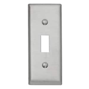 Pass & Seymour 302/304 S/S 1 Gang Toggle Narrow Wall Plate, Stainless Steel (1-Pack)