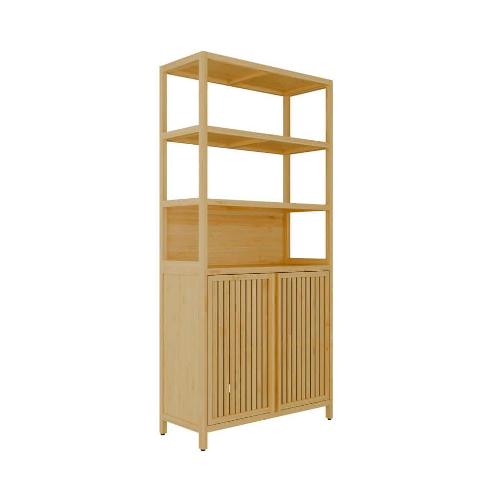Avex 31 in. W x 13 in. D x 64.8 in. H Natural Bamboo Freestanding Bathroom Storage Cabinet Multi-scene Use Storage Rack price history on PriceWatchPro