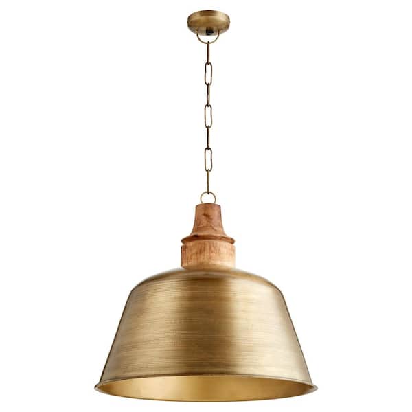 quorum Artisan Hood 1-Light Pendant - Artisan Brass