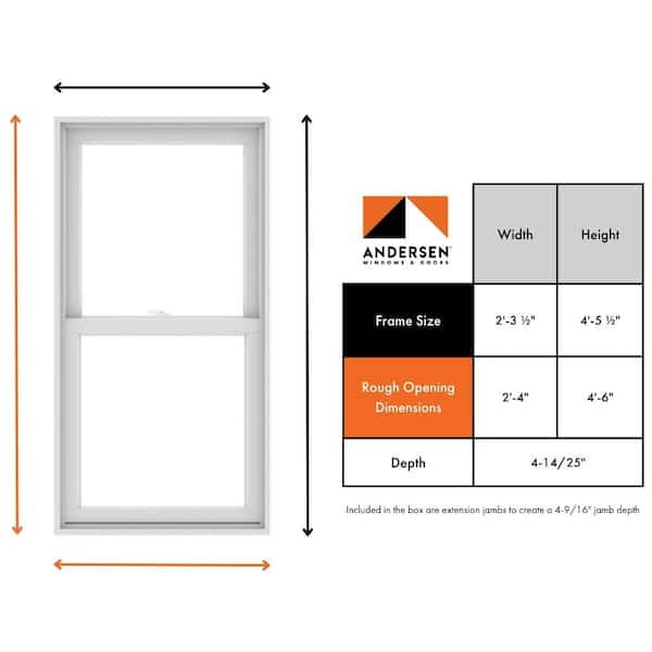 Andersen 27-1/2 in. x 53-1/2 in. 200-Series White Double-Hung Clad
