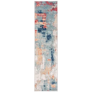 Jasper Gray/Red 2 ft. x 8 ft. Abstract Runner Rug