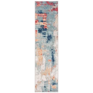 Jasper Grey/Red 2 ft. x 6 ft. Abstract Runner Rug