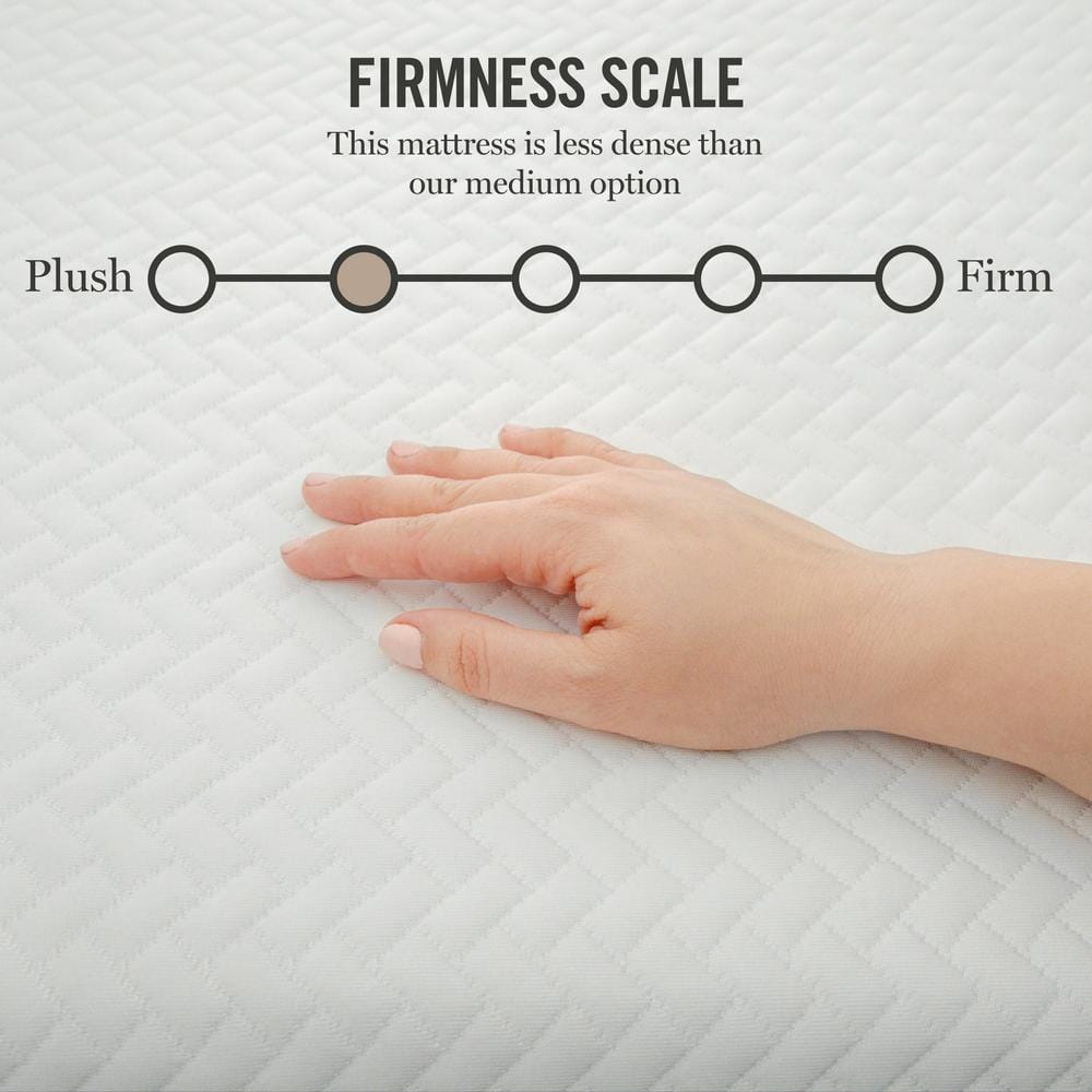Queen White Gel Memory Foam Mattress with Quilted Jacquard Cover