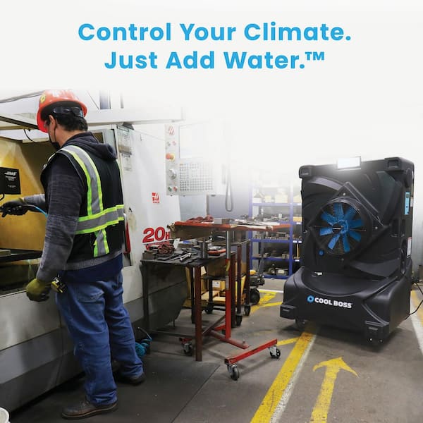 Cool Blast CB-28L 12,180 CFM 10-Speed Indoor/Outdoor Portable Evaporative Cooler for 6,090 sq.ft. w/ Floodlight, Speaker