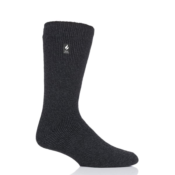 Heat Holders Dunnock Original Twist Men's Size 7-12 Black/Charcoal Thermal Crew Sock