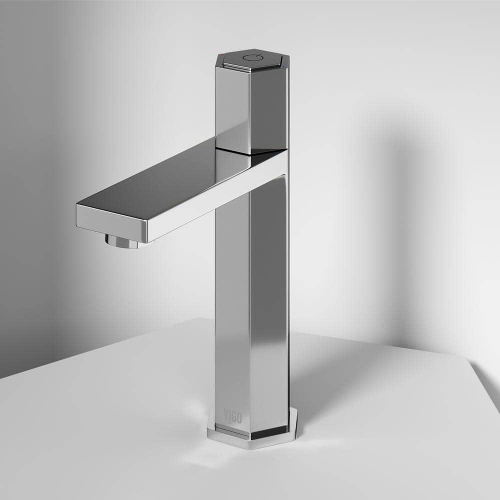 Modern Chrome Hexagonal Single-Hole Bathroom Faucet