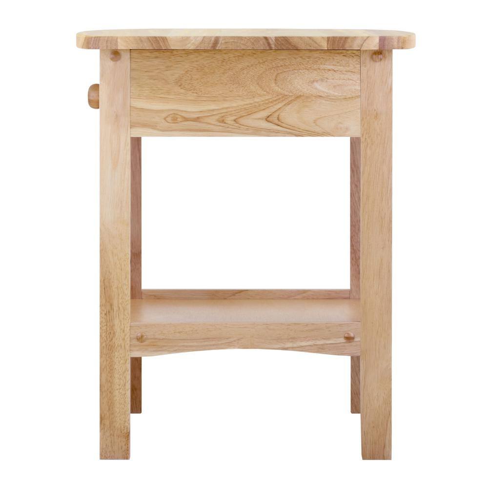 Claire Natural Wood Square Nightstand with Drawer