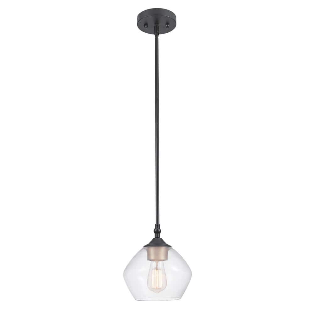 Details about   Globe Electric Harrow 1-Light Matte Black Wall Sconce with Clear Glass Shade 