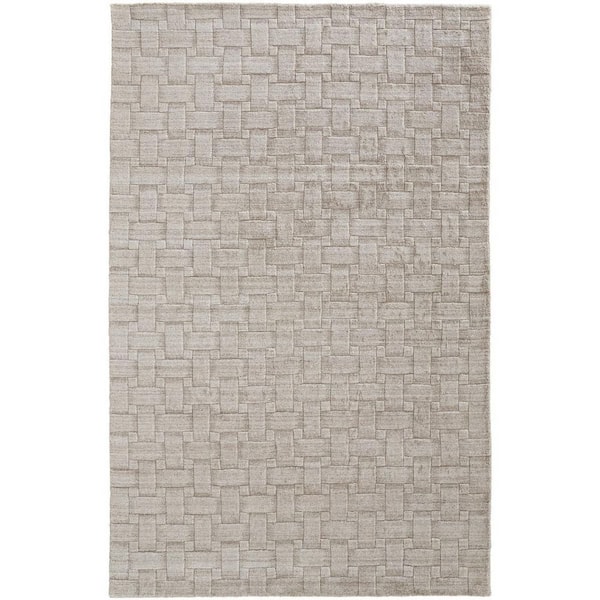 HomeRoots 2 x 3 Ivory Striped Area Rug