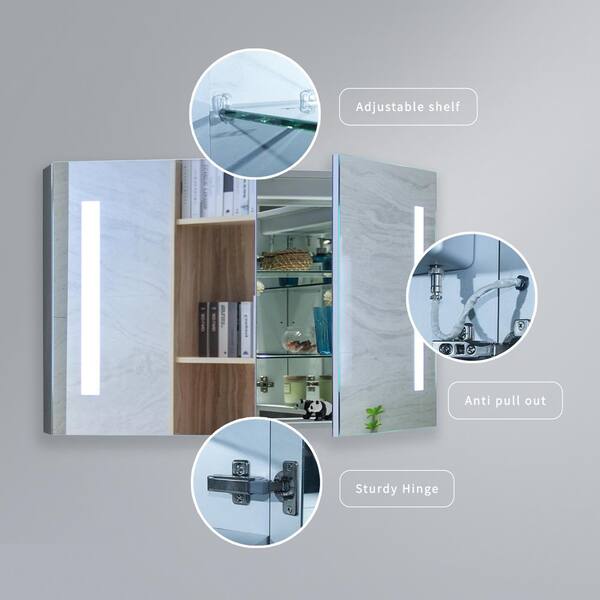 Frameless Aluminum Bathroom Mirror Medicine Cabinet - On Sale - Bed Bath &  Beyond - 33866355