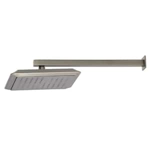 Claremont 1-Spray Patterns 9-5/8 in. Square Wall Mount Fixed Shower Head with Shower Arm in Brushed Nickel