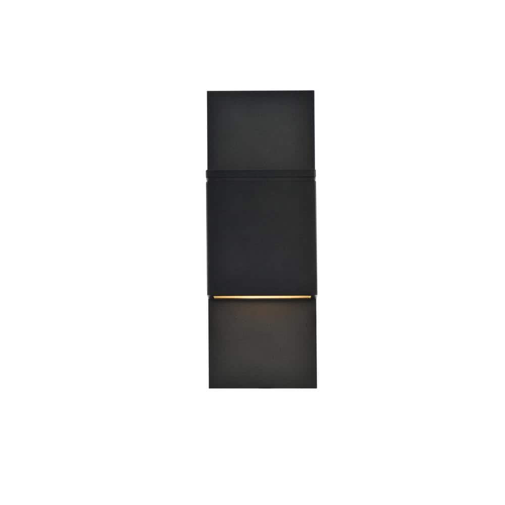 Timeless Home 1-Light Rectangular Black LED Outdoor Wall Sconce