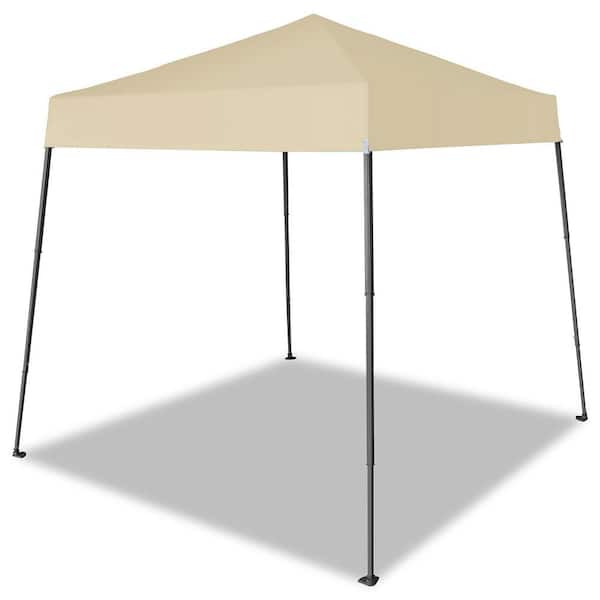 CROWN SHADES 6.5 ft. x 6.5 ft. Beige Top Instant Pop Up Canopy with Carry Bag