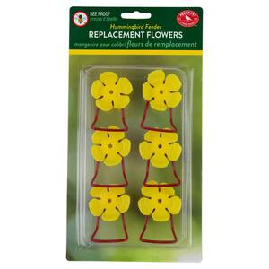 Replacement Yellow Hollyhock Flower Feeding Ports and Perches
