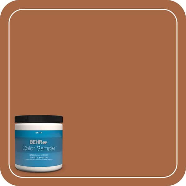 BEHR PREMIUM PLUS 8 oz. #PPU3-16 Maple Glaze Satin Enamel Interior/Exterior Paint & Primer Color Sample