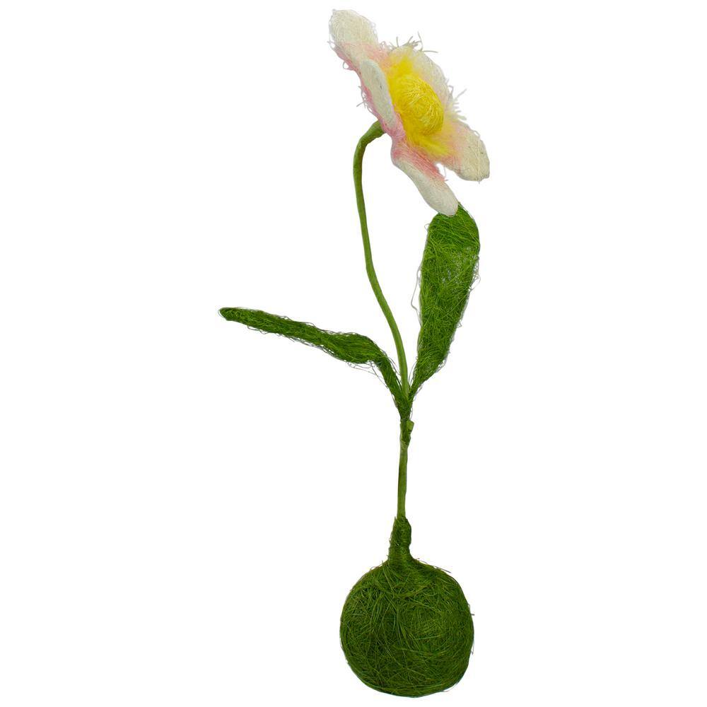 19" Light Pink and White Spring Floral Tabletop Decoration