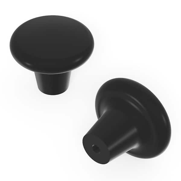 HICKORY HARDWARE Wire Pulls Collection Knob 1-1/2 in. Diameter Black Finish Modern Plastic Cabinet Knob (25-Pack)