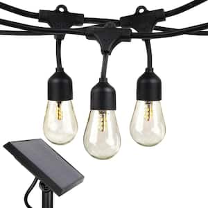 Ambience Pro Outdoor 48 ft. L Solar LED 1-Watt S14 Edison Bulb Hanging String Light 3000K