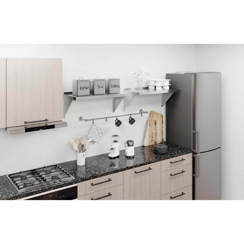 30" Stainless Steel Floating Wall Shelf with Brackets
