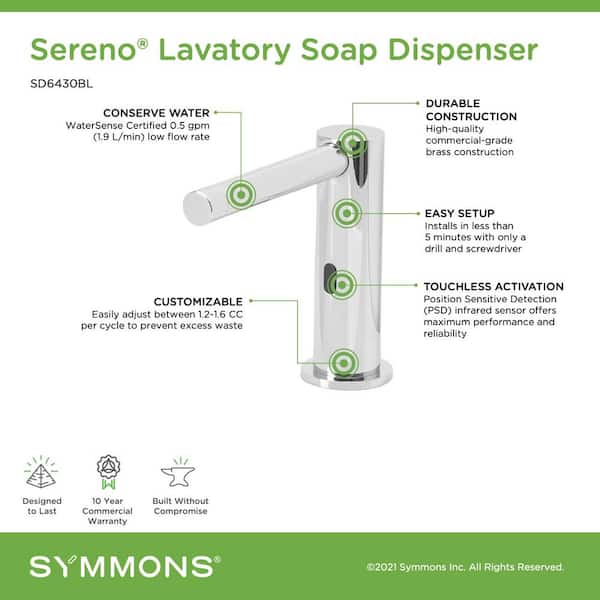 Symmons Sereno ActivSense Liquid Soap Dispenser SD6430BL